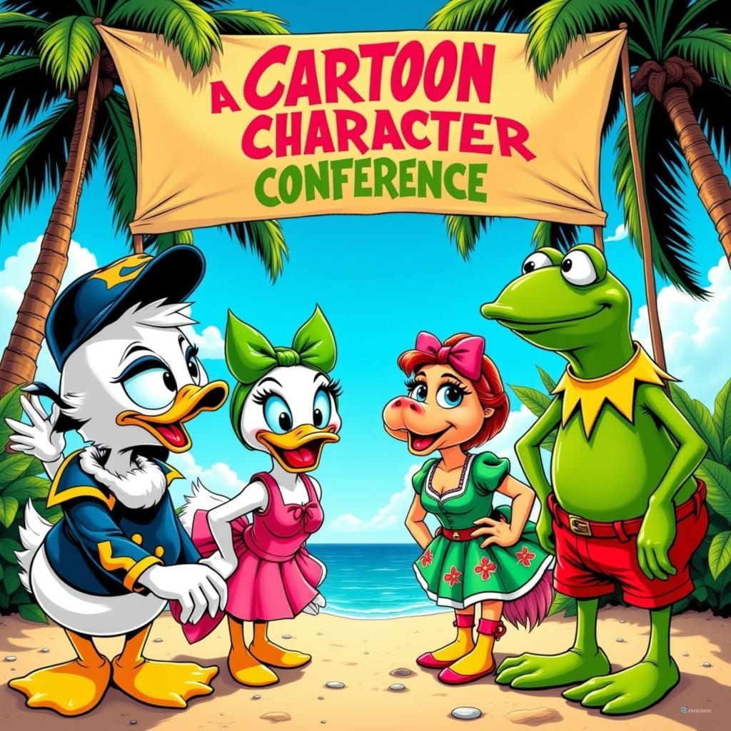 Donald Duck Meets Kermit in a Vibrant Pop Art Comic