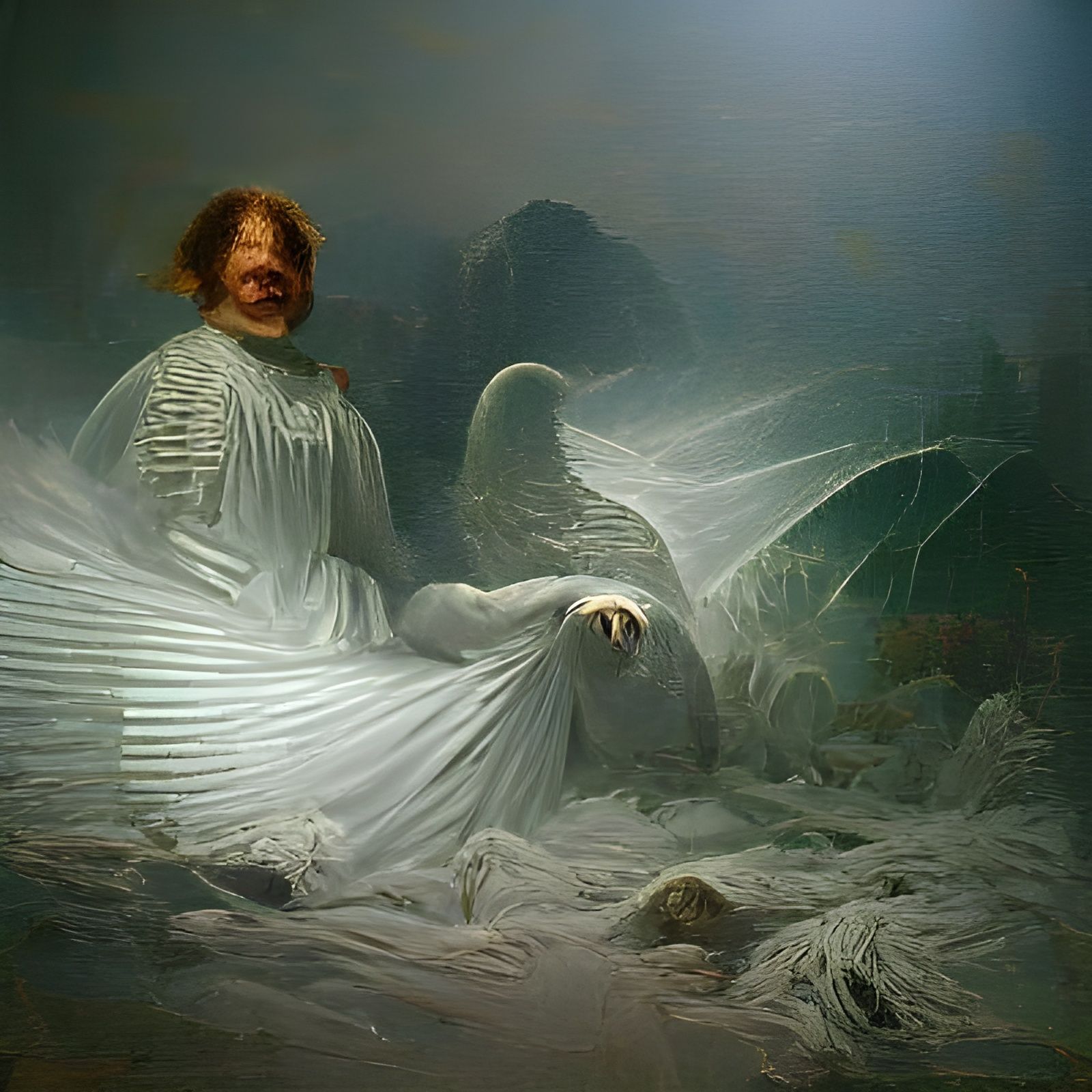 Angelic Horror in Gustave Doré Style