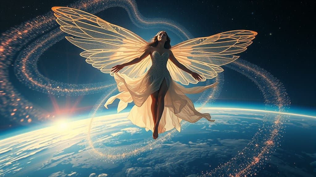 Ethereal Celestial Nymph in Dreamlike Surrealism