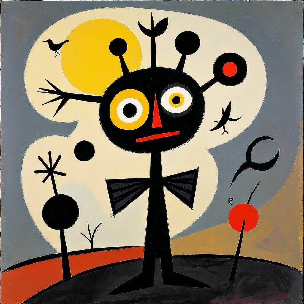 Abstract Surreal Figure in Dark, Expressive Style