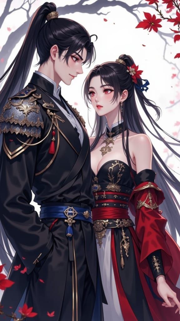 Anime-Style Noble Figures in Japanese Illustration