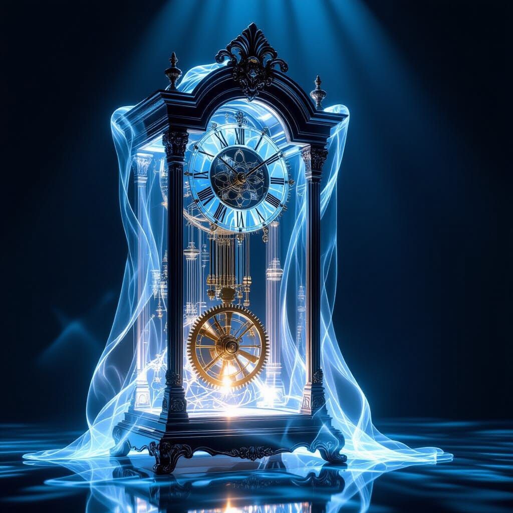 Spectral Grandfather Clock of Bone and Light