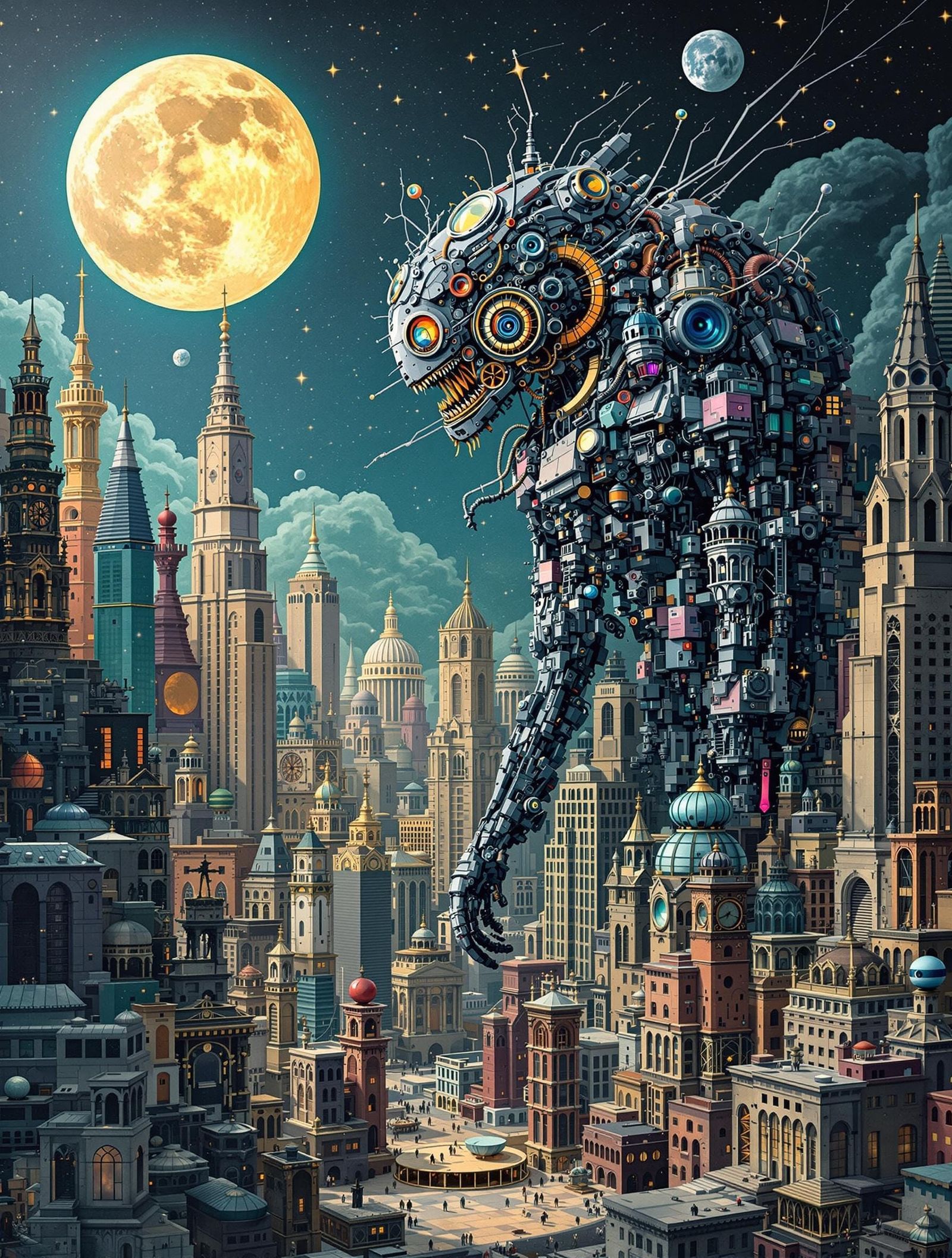 Mechanized Conglomeration Will Feed in the Broken Moon Papercut Town