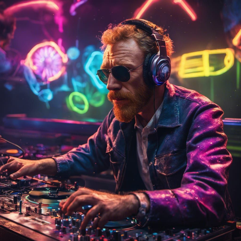 Vincent van Gogh as a DJ in iconic Studio 54