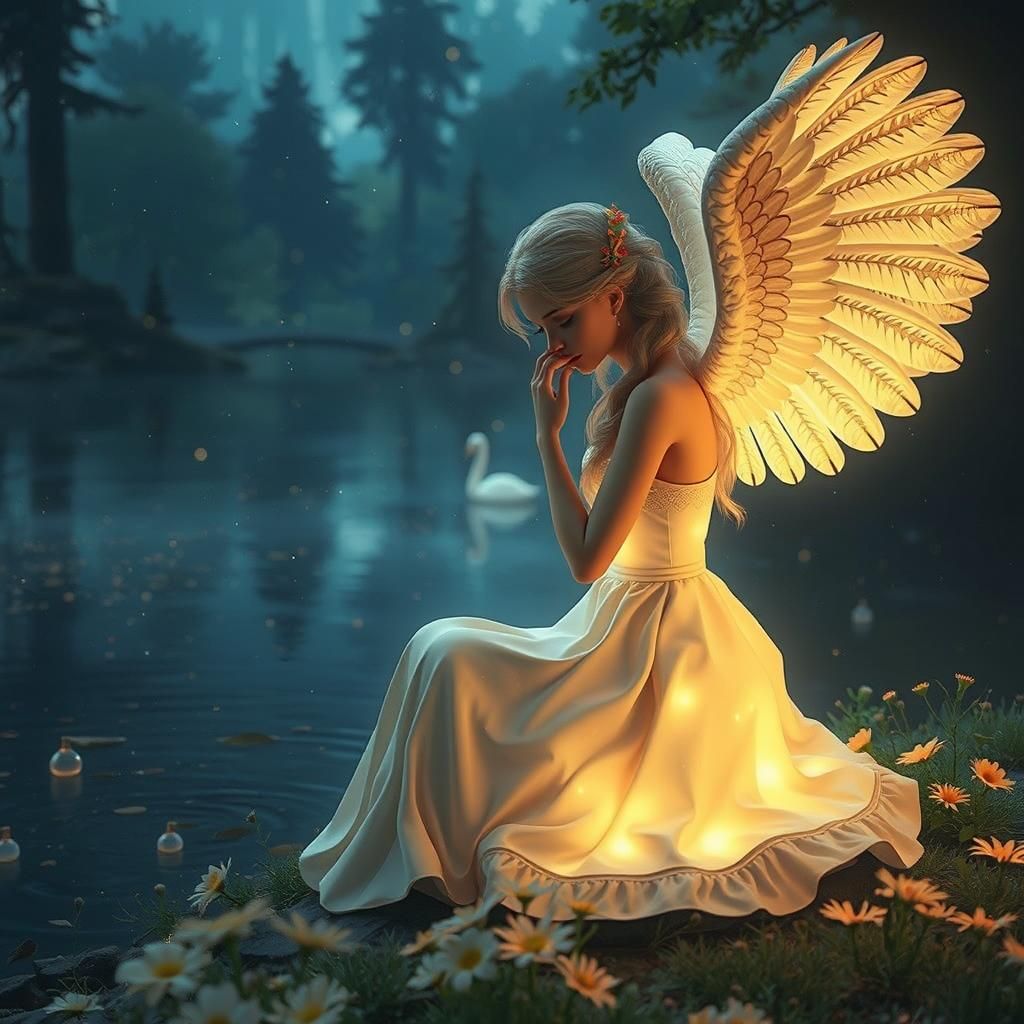 Angel in Flower Dress by Forest Lake