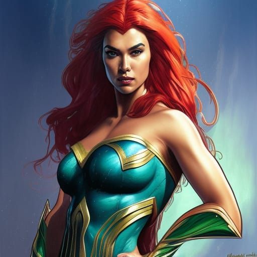 Mera Portrait in Comic Book Style