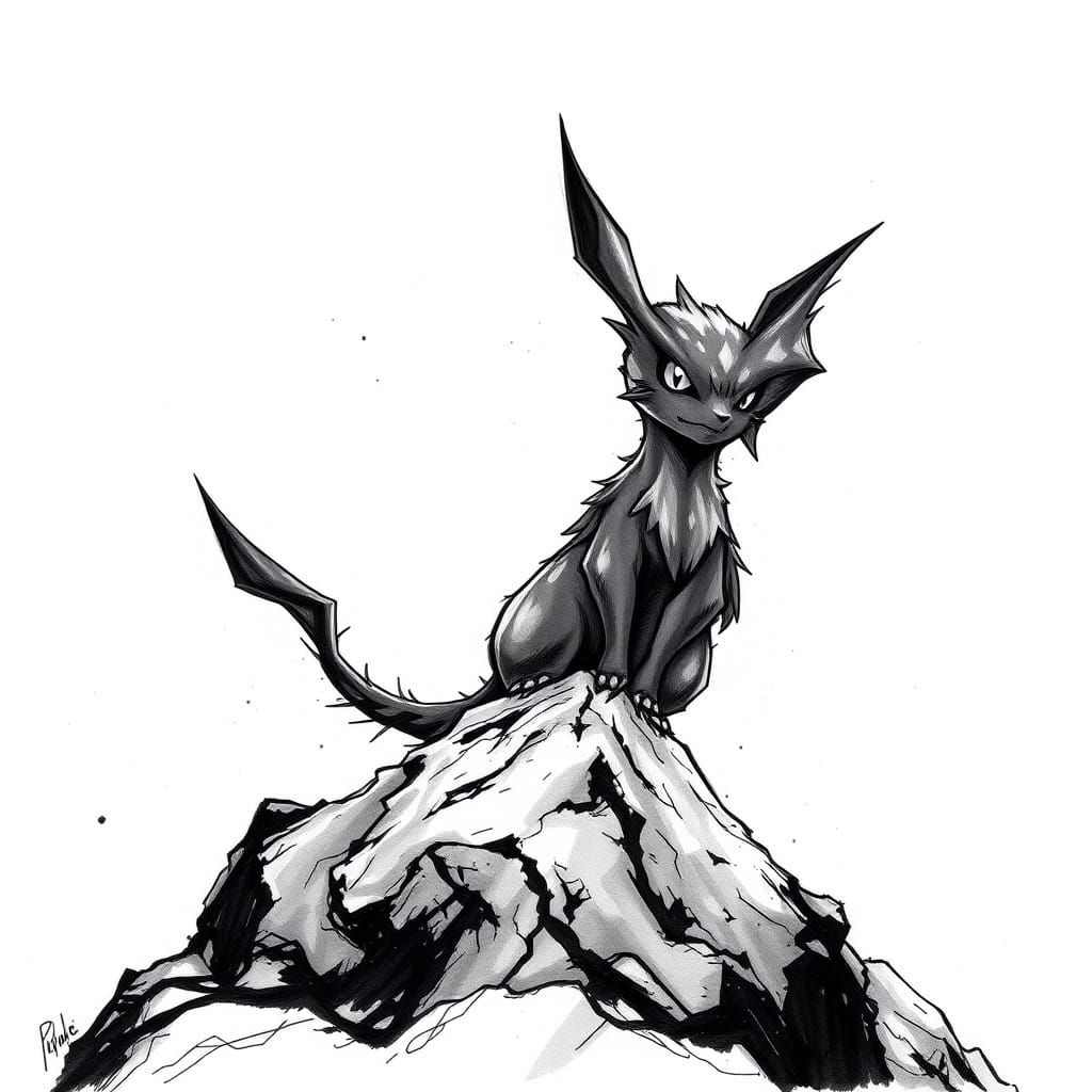 Majestic Pokémon Conveys Inner Turmoil in Haunting Ink Drawi...