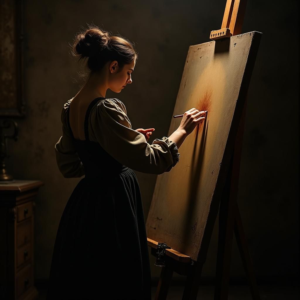 Dramatic Renaissance Portrait in Chiaroscuro Style