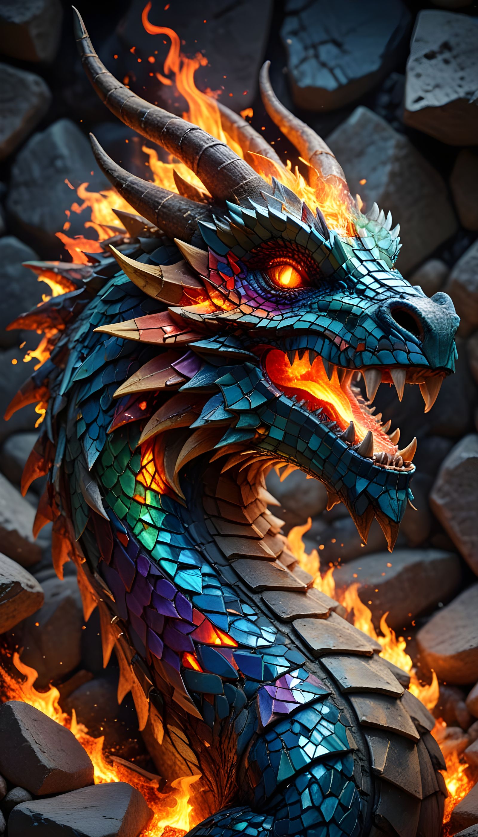 A real dragon with fire breath