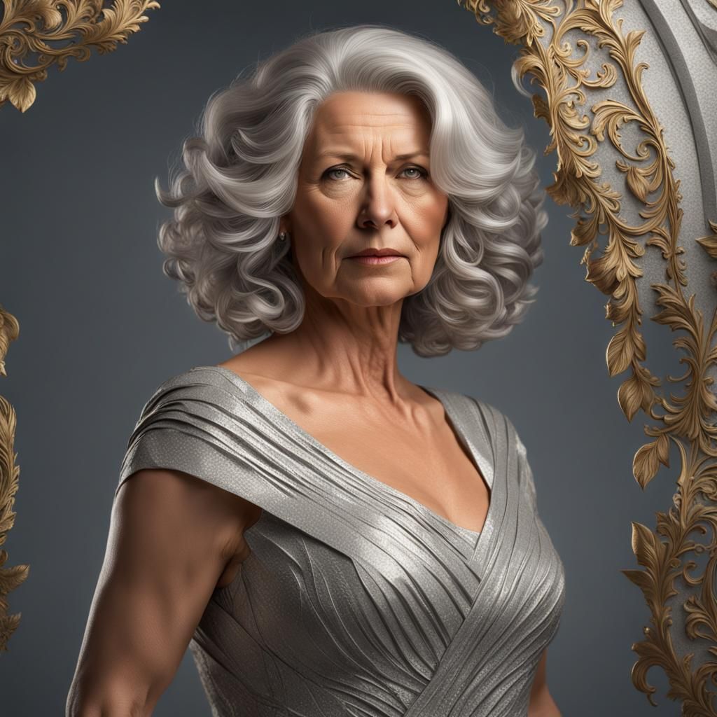 Attractive Woman Portrait in Detailed Digital Art