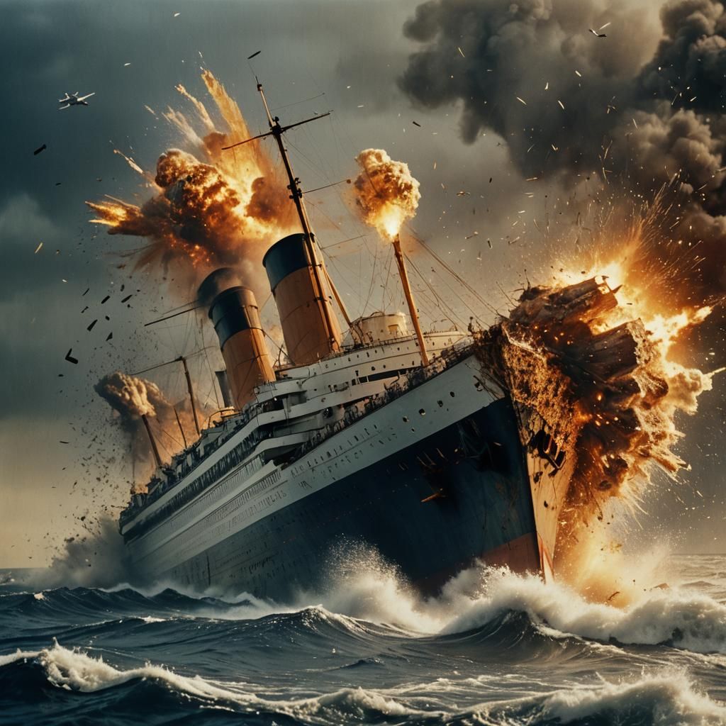 Titanic and Plane Collision: Cinematic Disaster at Sea