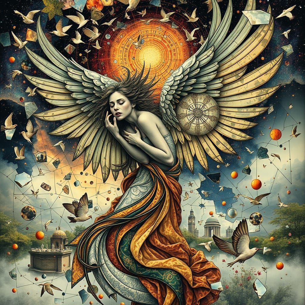 Angel of Memories Screaming Amidst Shattered Mirrors and Cos...