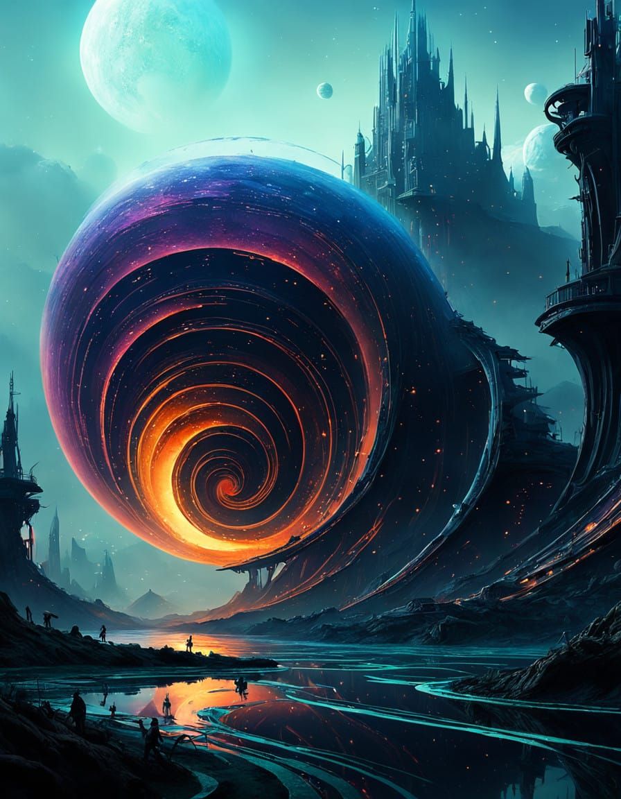 Ethereal Celestial Portal Unfolds in Panoramic Glory