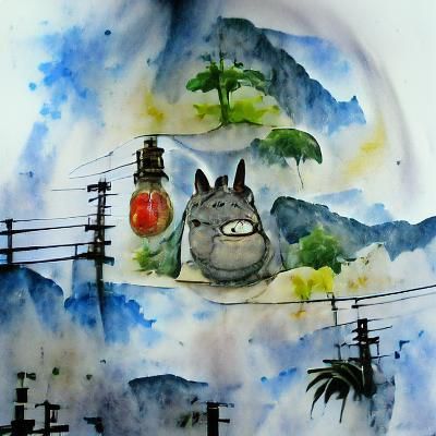 My Neighbor Totoro Watercolor Painting