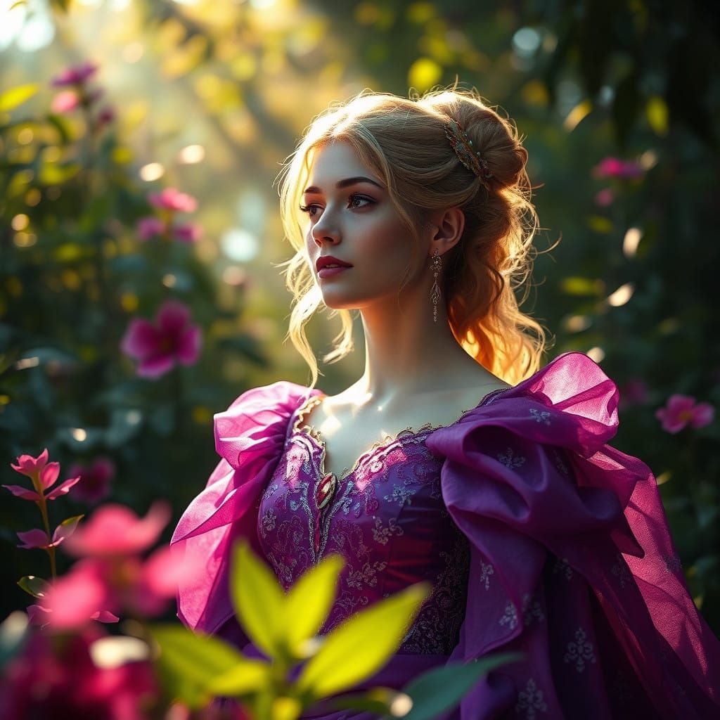 Ethereal Princess Lost in Whimsical Wonderland