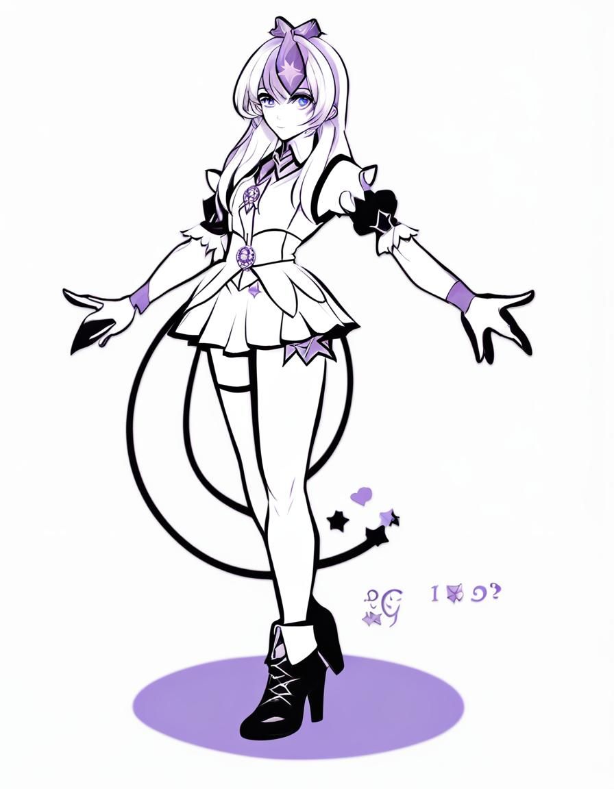 Magical Girl Character in Light Style