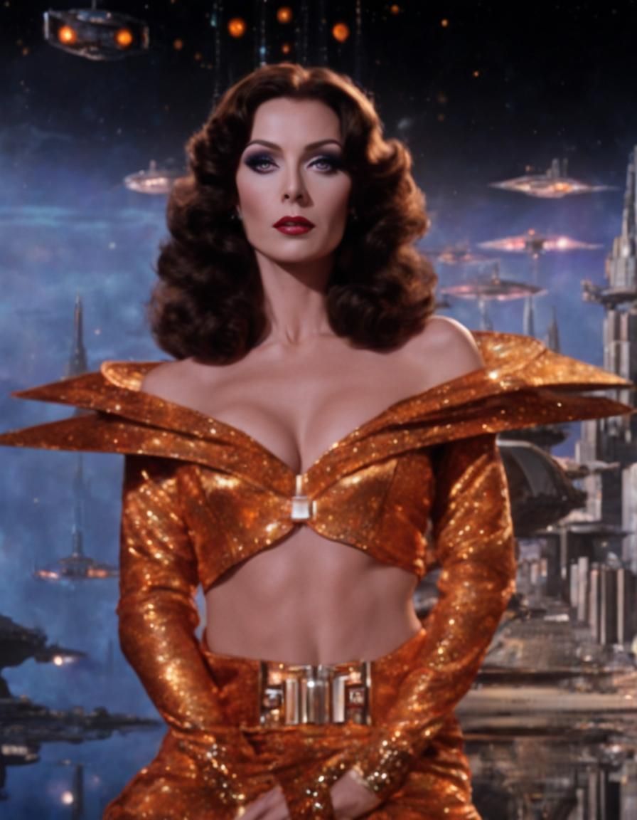 Retro Sci-Fi Space Princess Portrait