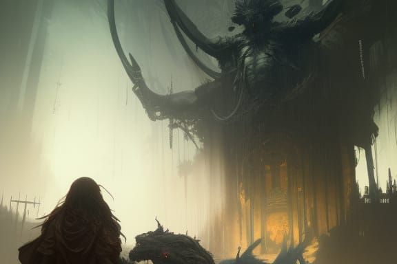 Feral Human in Dark Fantasy Style