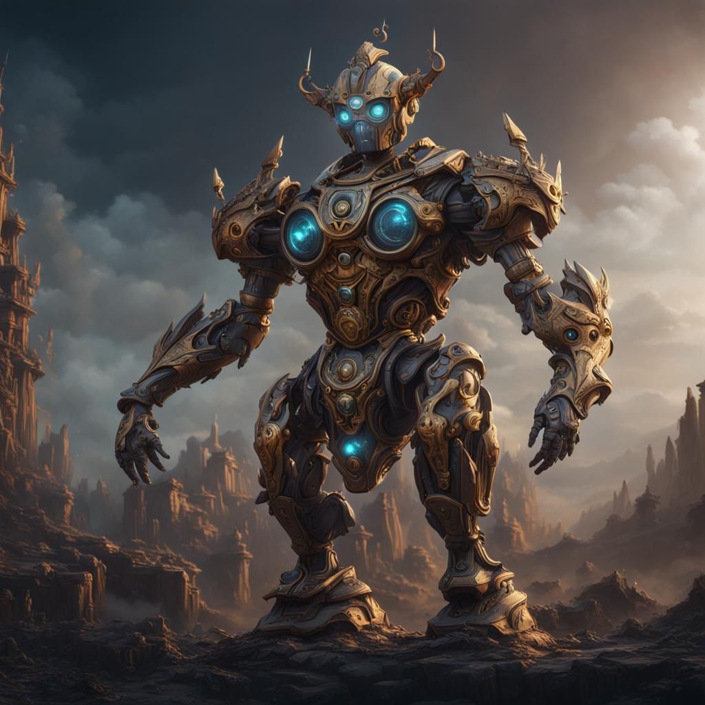 Detailed Robot God Concept Art