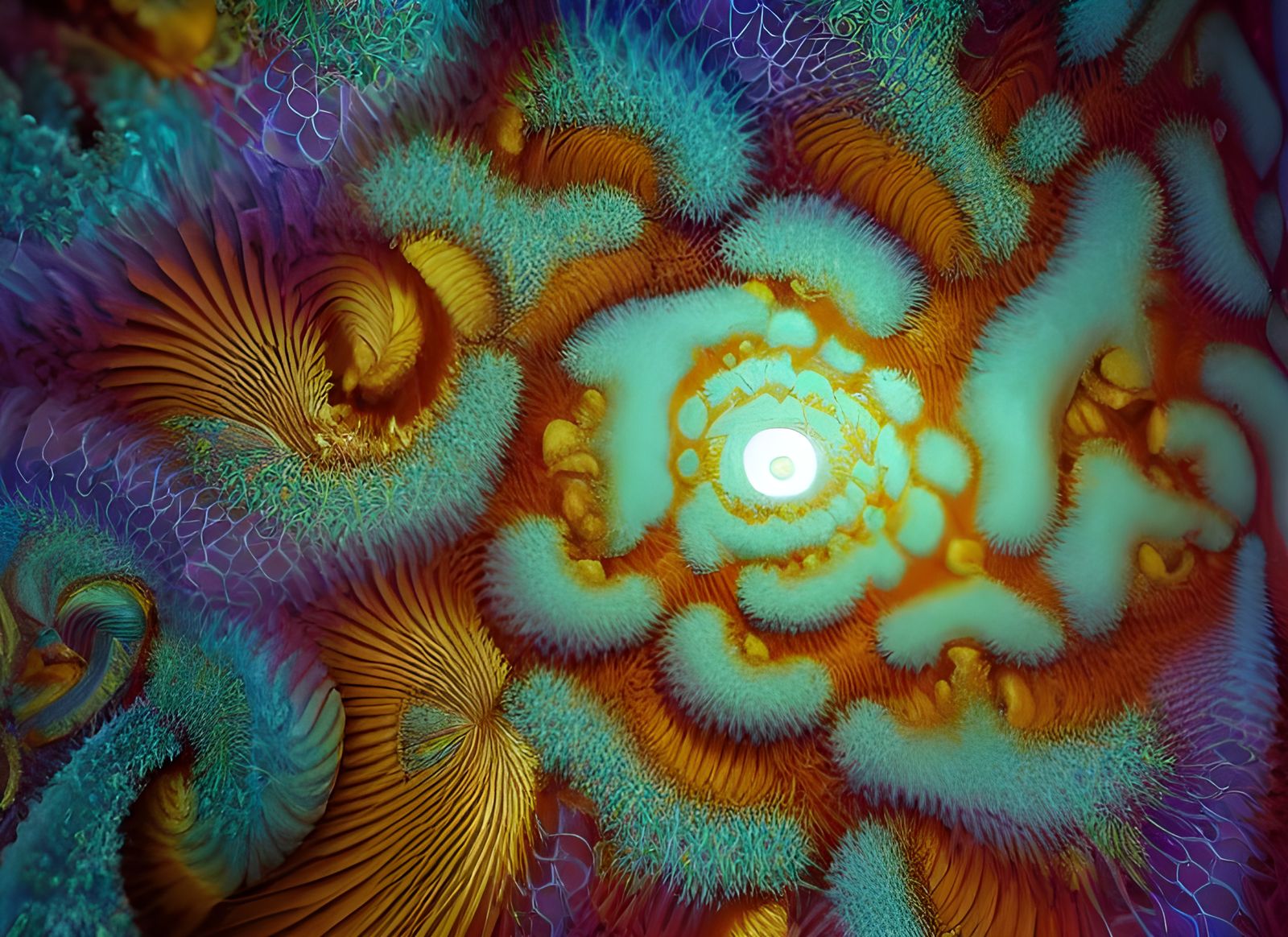 Iridescent 3D Fractal Sculptures in Liminal Style