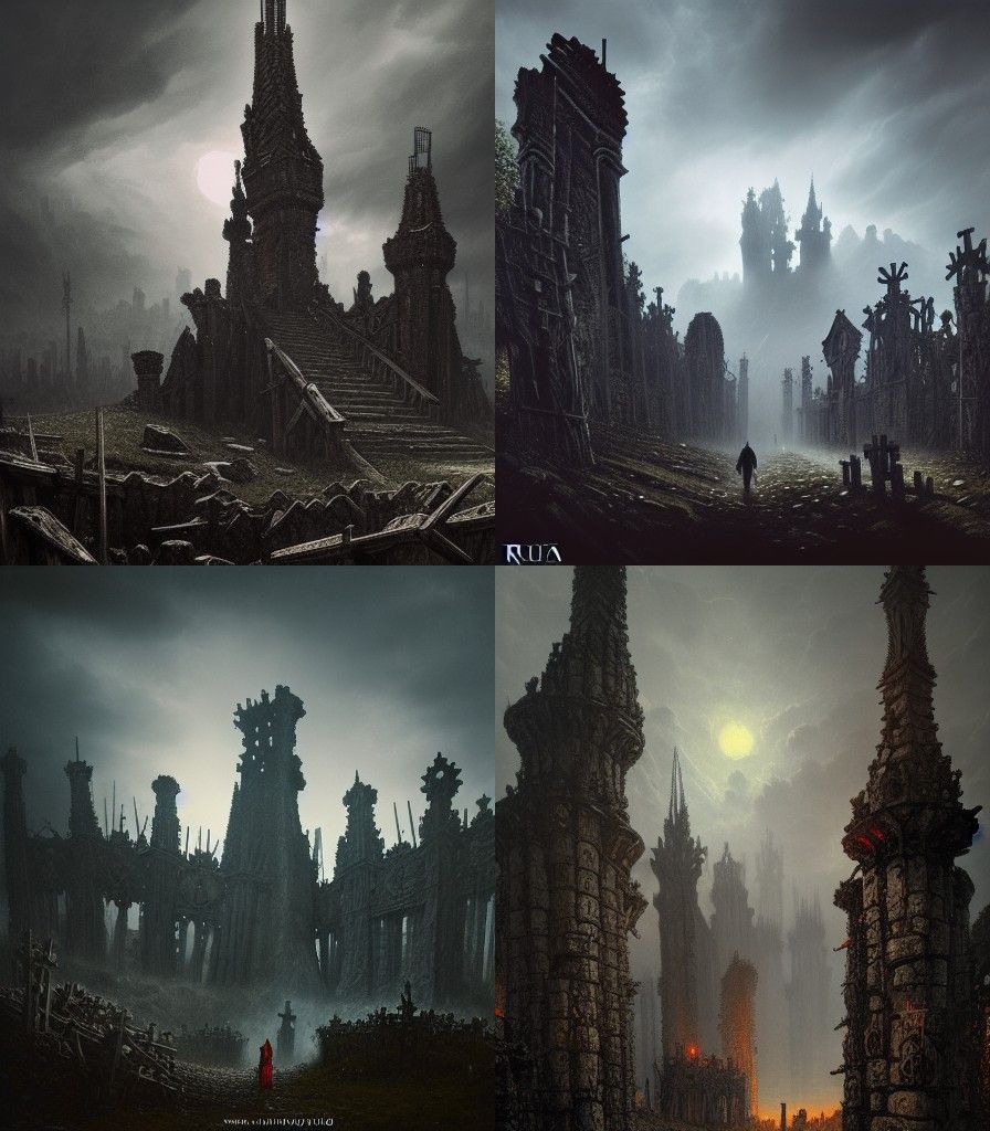 Medieval Castle Ruins with Hill of Crosses