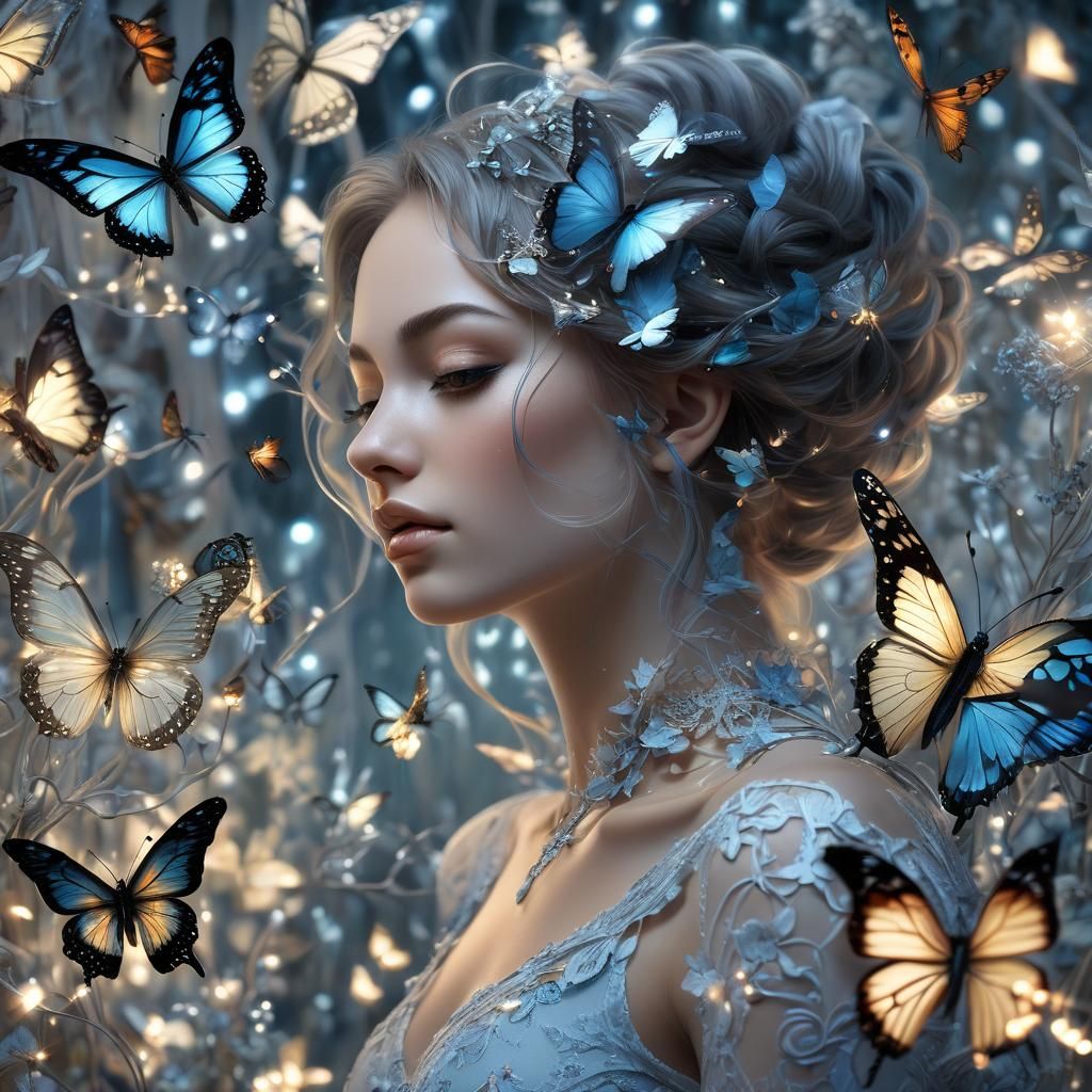 Ethereal Woman's Butterfly Transformation