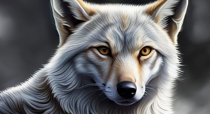Hyperrealistic Coyote Portrait