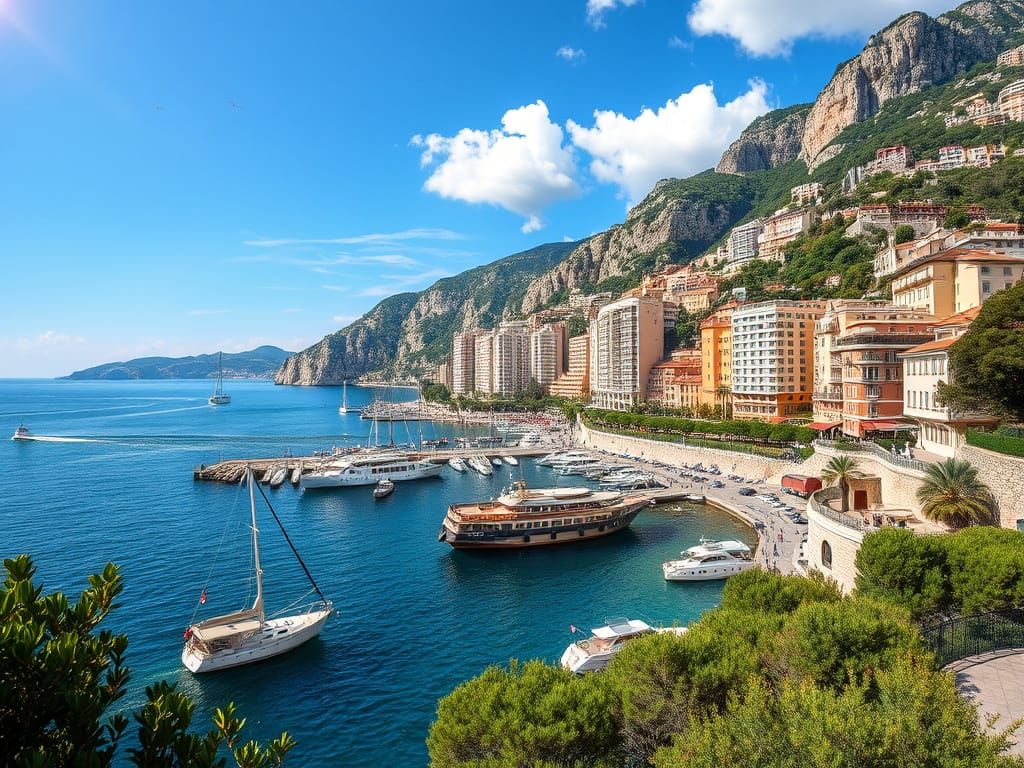 Photorealistic Monaco Seascape Photograph