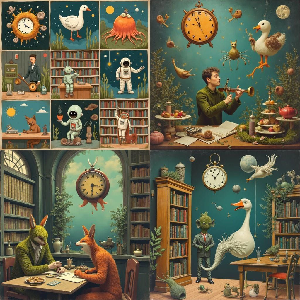 Surreal Collage of Disconnected Scenes