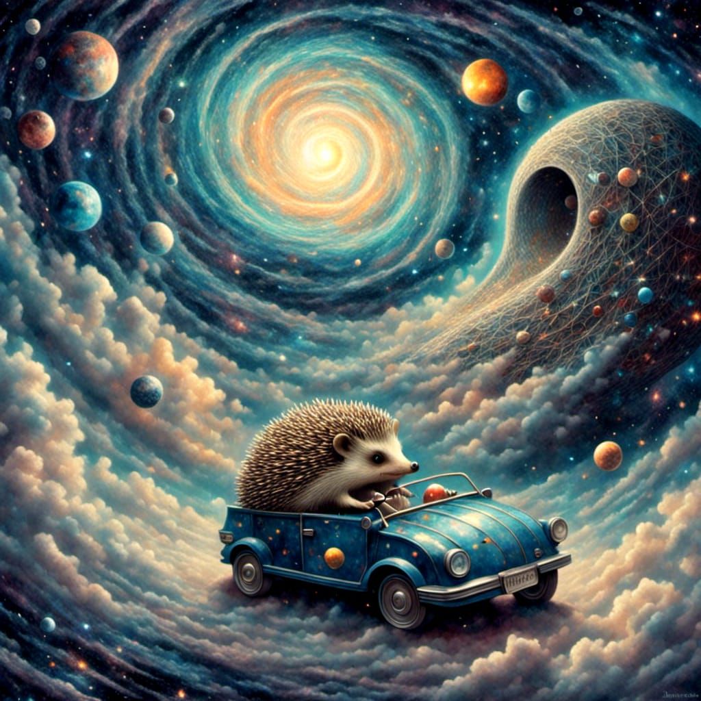 Hedgehog's Cosmic Journey to a Black Hole