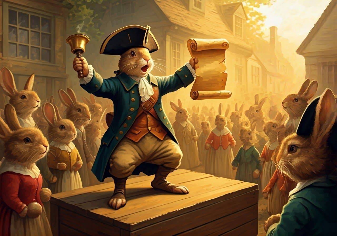 Rabbit Town Crier Proclaims News to the Colony in Traditiona...