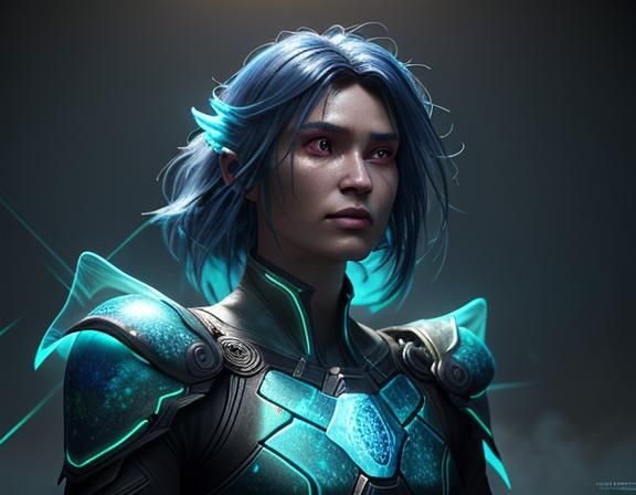 Mystical Amphipioid Walks in Iridescent Gas: 3D Render