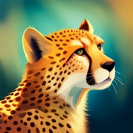 Cute Cheetah in Retro Isometric Vector Art