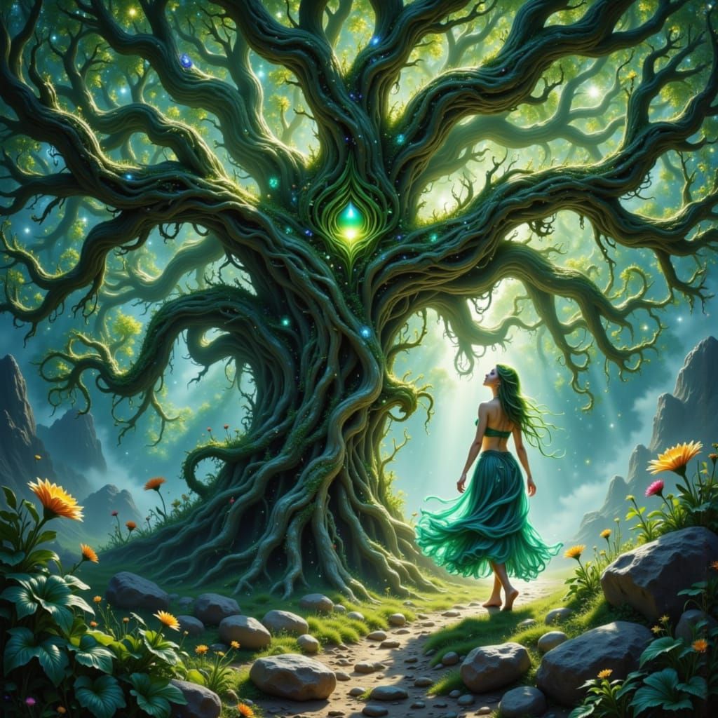 Dryad Guardian of the Ancient Oak in Fantasy Art