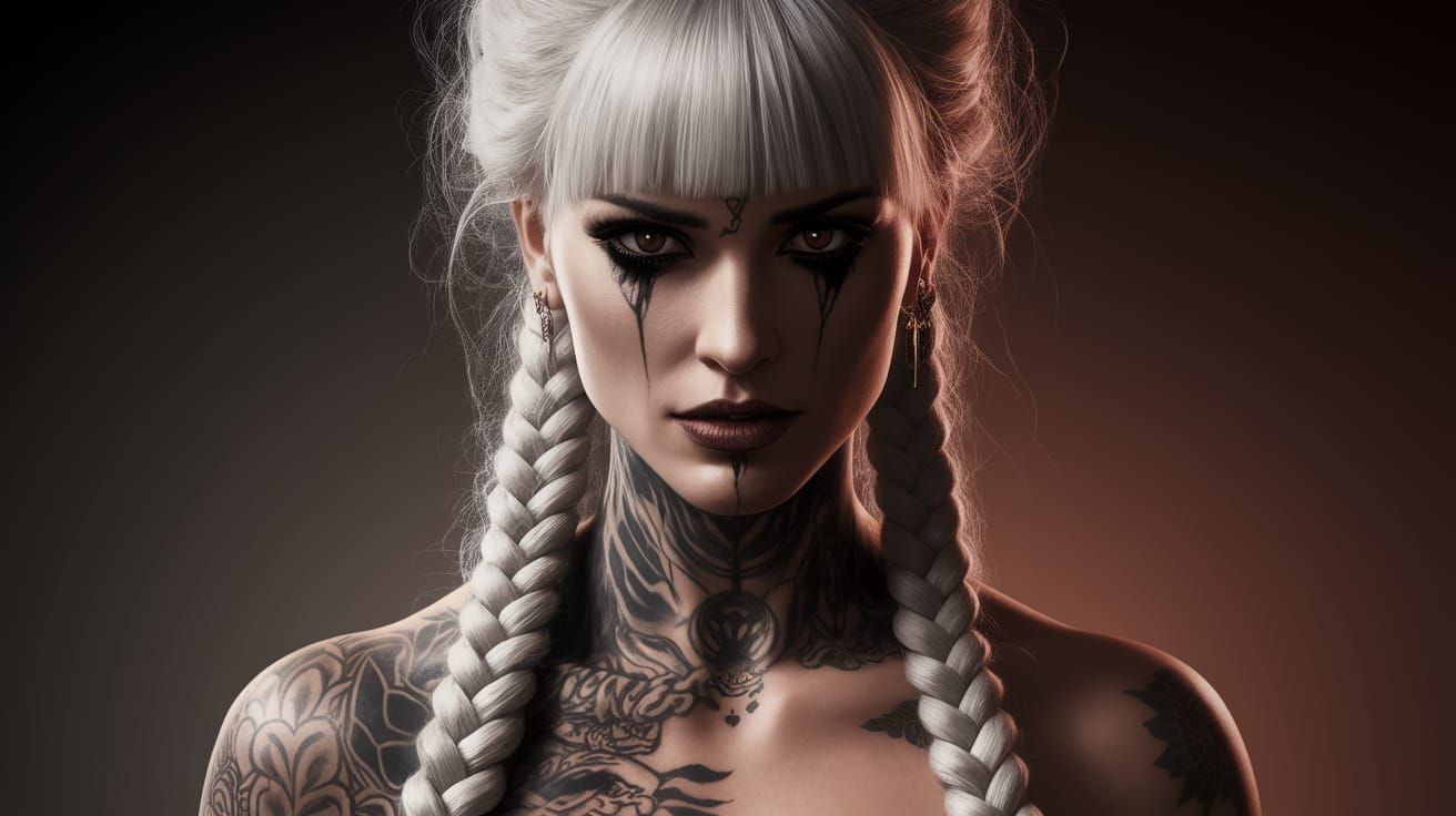 Surreal Gothic Goddess in Monochromatic Shadows