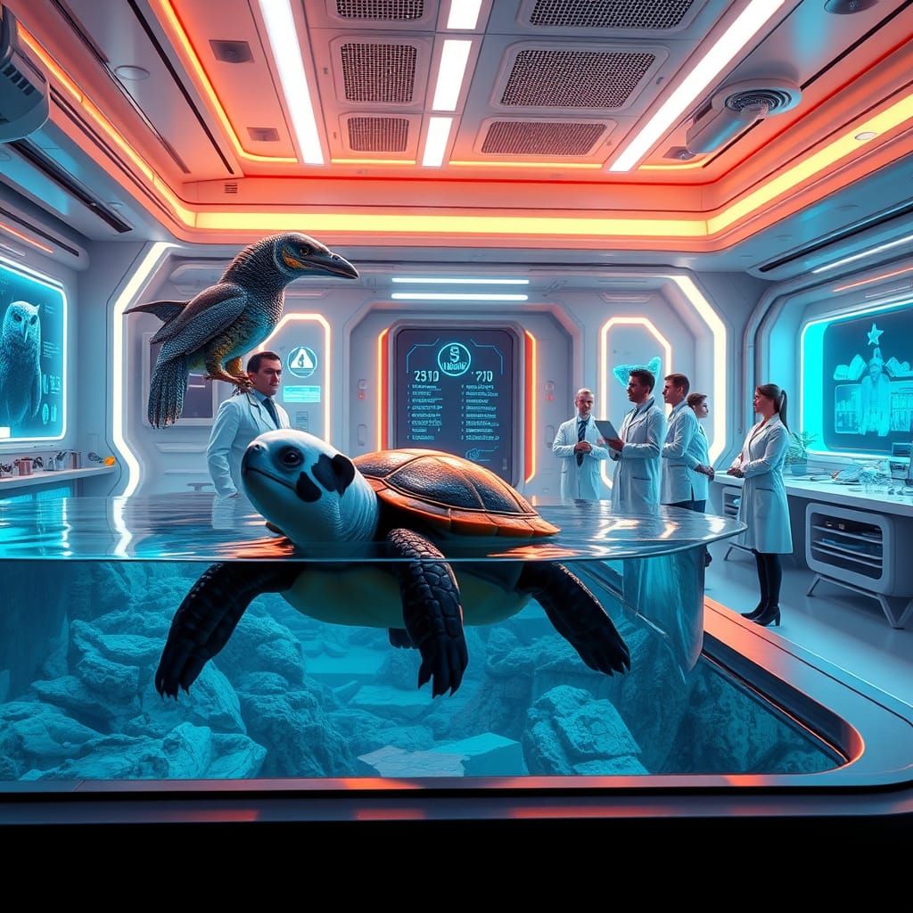 Hyper-Realistic Jurassic World Creatures in Futuristic Lab