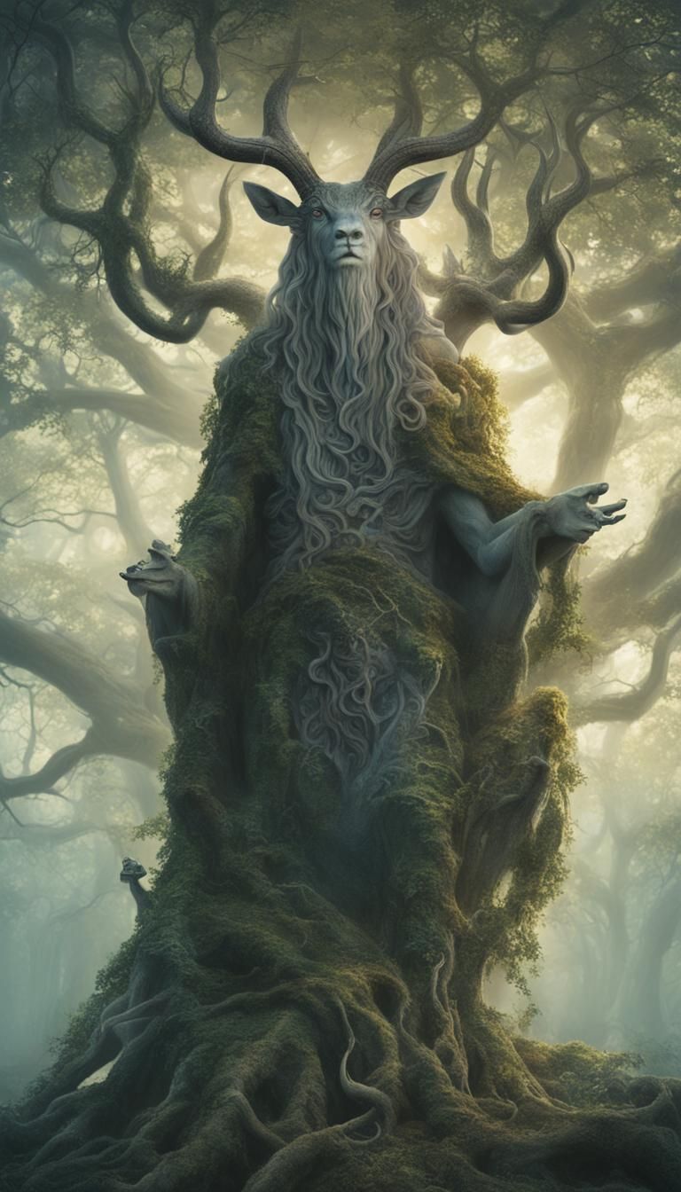 Cernunnos in Mystical Celtic Forest Art