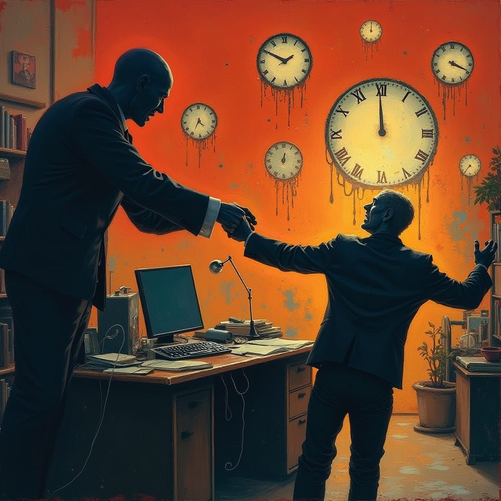 Psychological Anguish: Man Pulled From Office Into Surreal T...