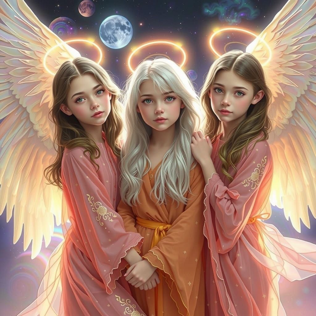 Youthful Angels in Ethereal Glow