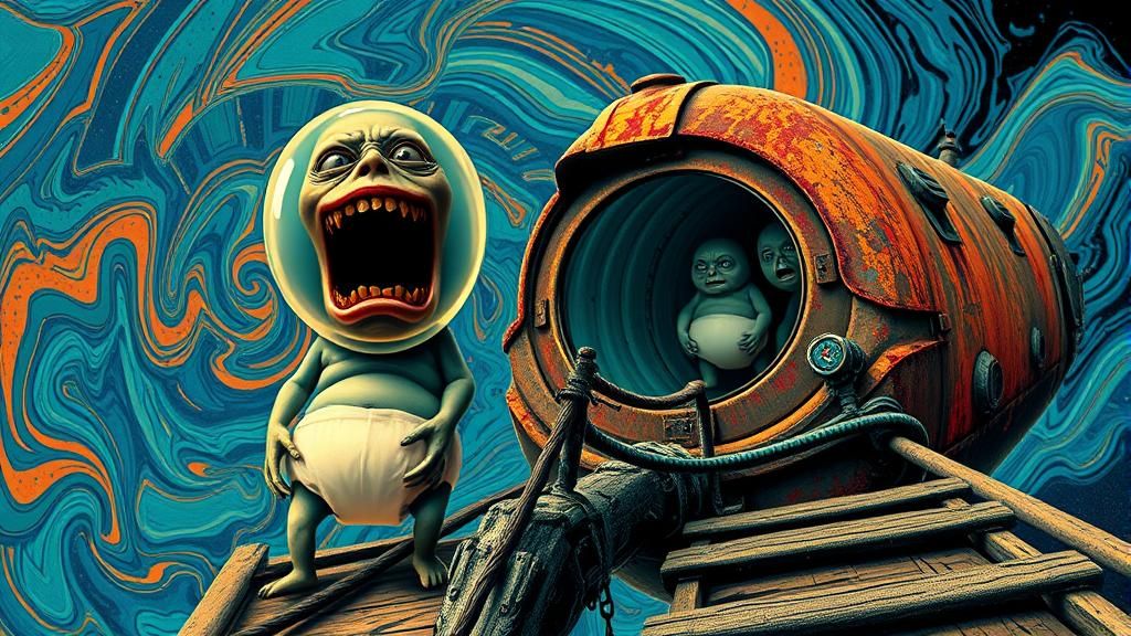 Screaming Sci-Fi Blob in Space, a Surrealist Vision