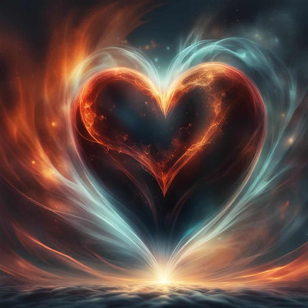 Glowing Heart Concept Art in Soft Pastel Colors