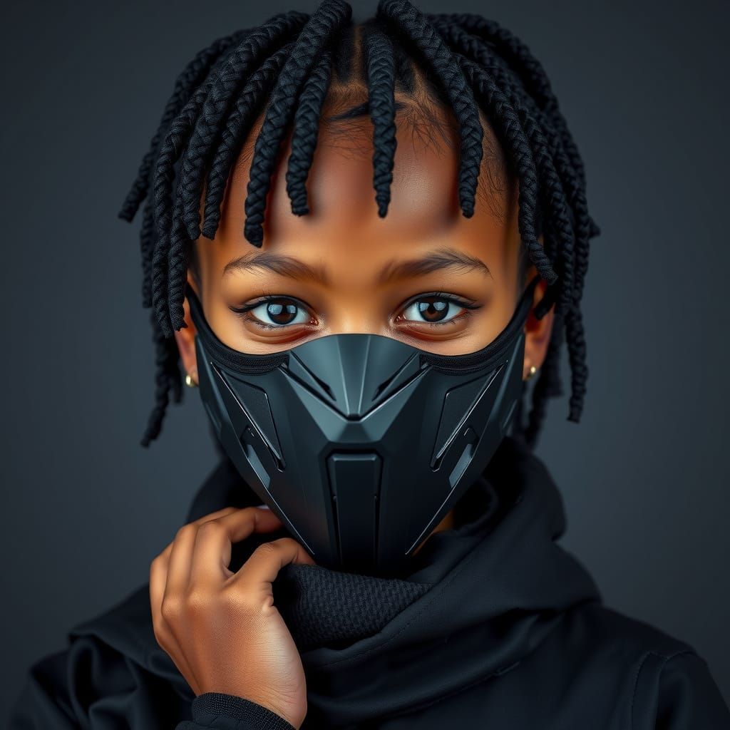 Raven Noir: Cyberpunk Child Vigilante in Mask