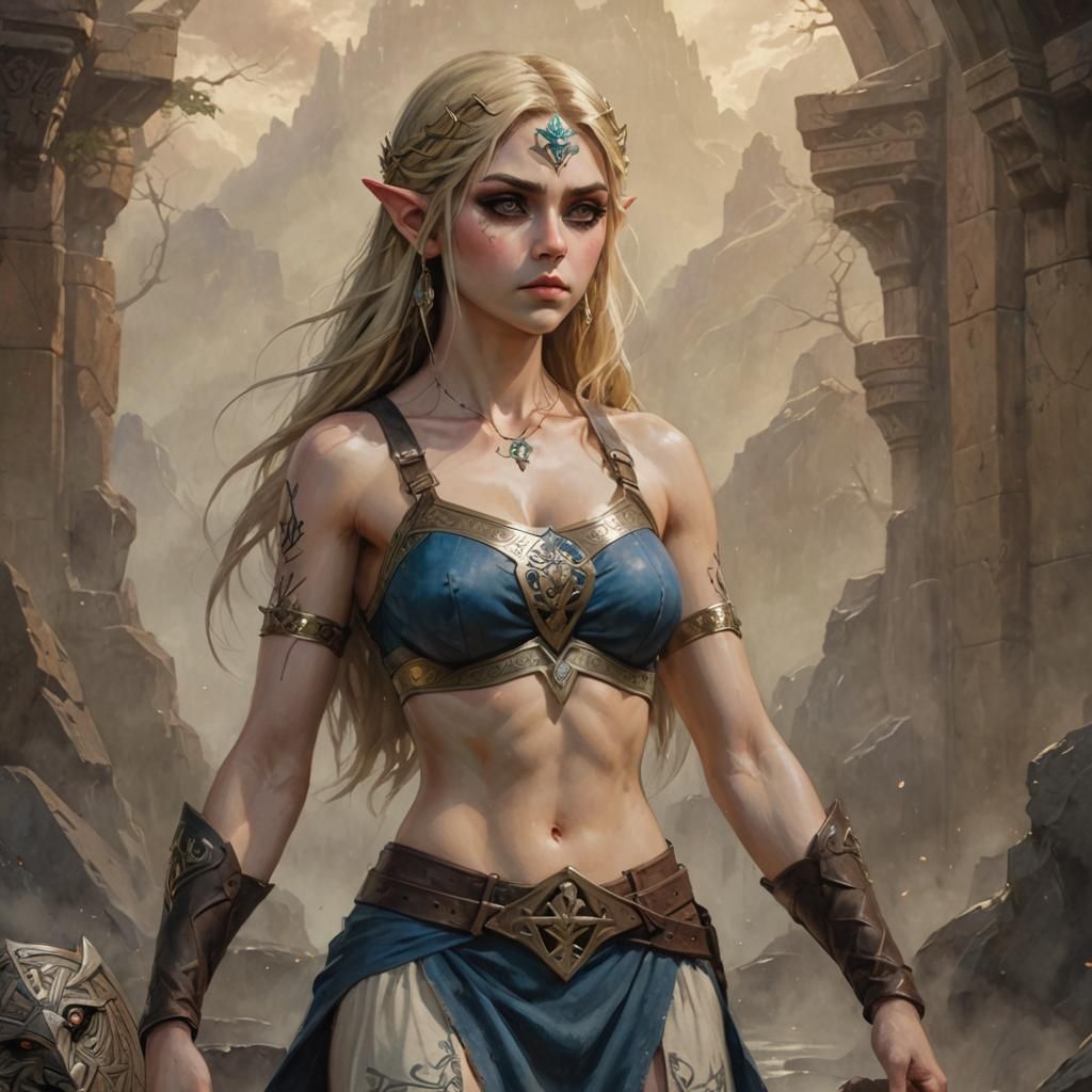 Fierce Princess Zelda Digital Illustration