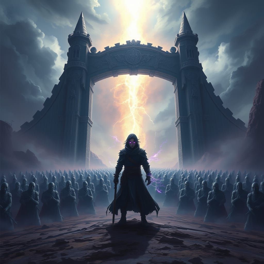 Dark Fantasy Warrior Unleashes Cosmic Power