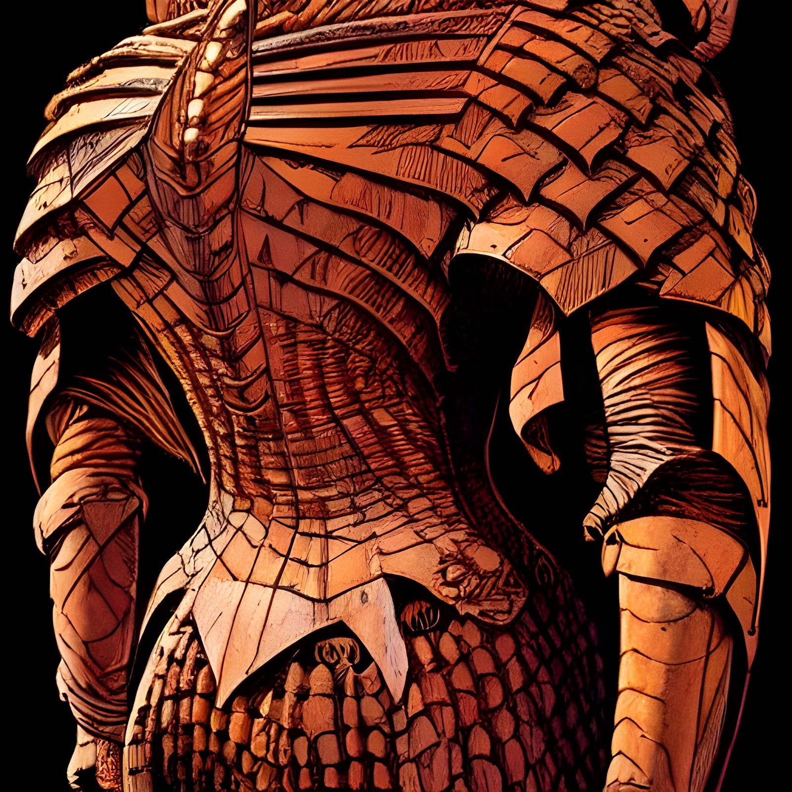 Hyperrealistic Carving of Armor in Comic Art Style