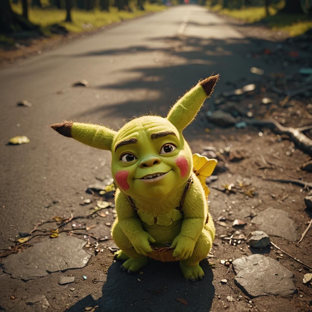 Hyperrealistic Shrek with Futuristic Jewelry, Cinematic Stil...