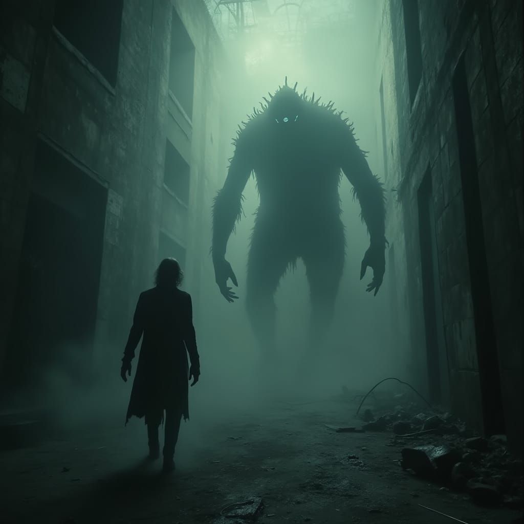 Twisted, Shadowy Beasts in Desolate Landscapes