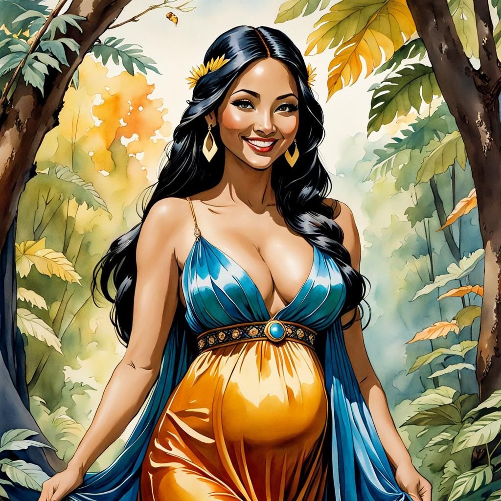 Cute pregnant Pocahontas