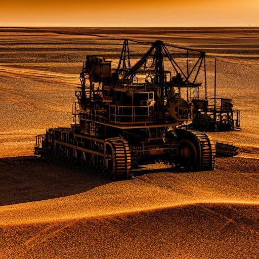 Desert Oil Rig: Industrial Concept Art in 4K