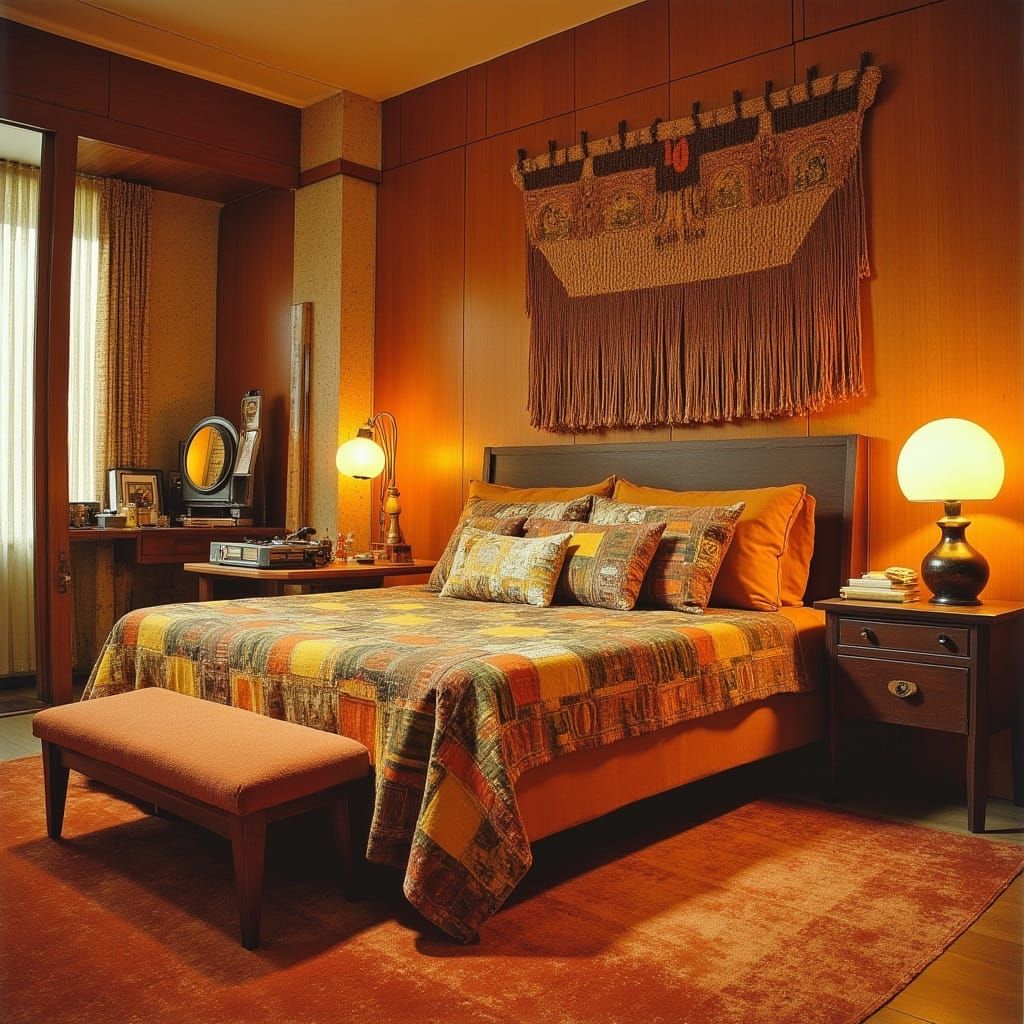 Retro Chic 1970s Bedroom Oasis